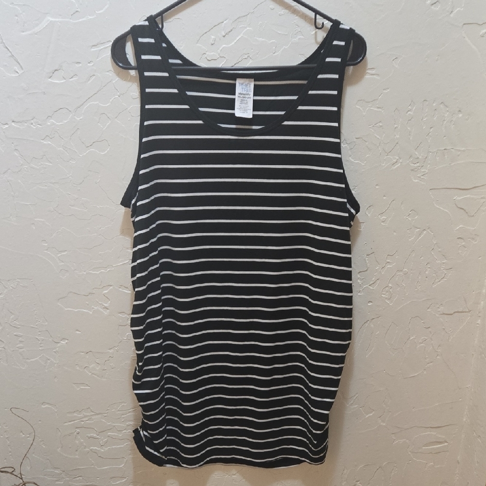3/$10 Time and Tru Black and White Maternity Top